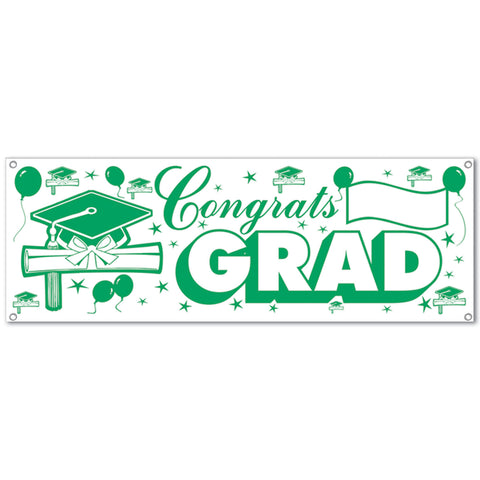 Congrats Grad Sign Banner, Size 5' x 21"