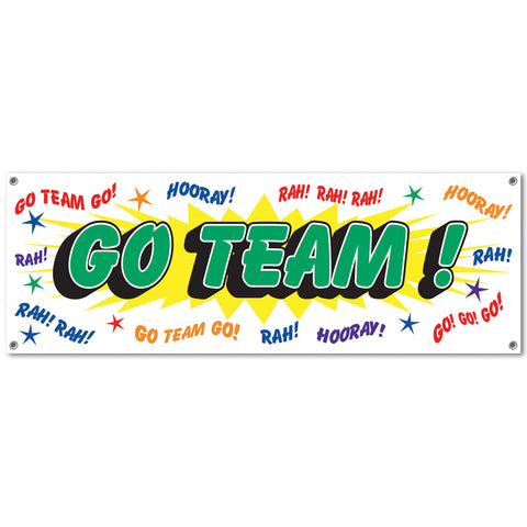 Go Team! Sign Banner, Size 5' x 21"