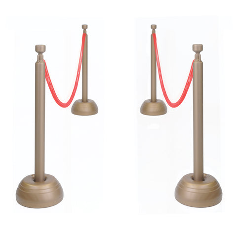 Red Rope Stanchion Set, Size 9'-30'