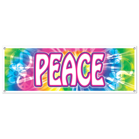 Peace Sign Banner, Size 5' x 21"