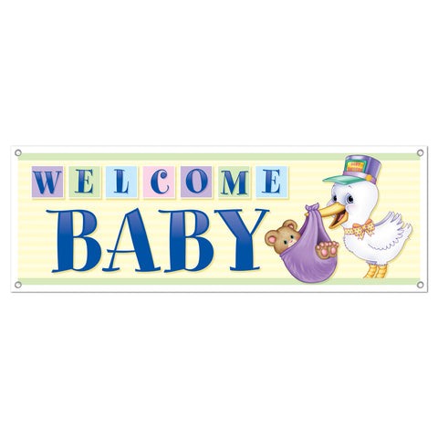 Welcome Baby Sign Banner, Size 5' x 21"