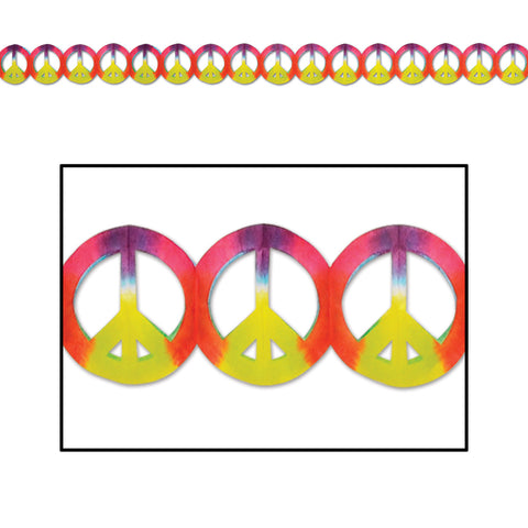 Peace Sign Garland, Size 5¾" x 12'