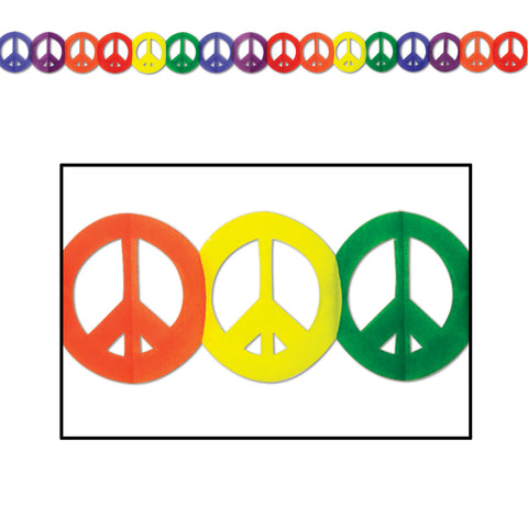 Peace Sign Garland, Size 5¾" x 12'