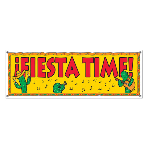 Fiesta Time! Sign Banner, Size 5' x 21"