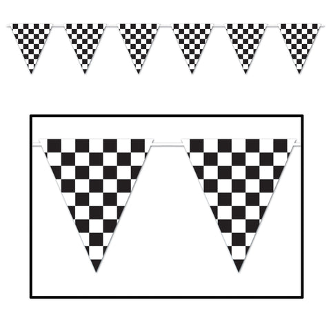 Checkered Giant Pennant Banner, Size 23" x 12'