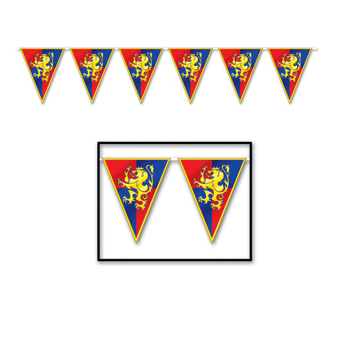 Medieval Pennant Banner, Size 11" x 12'