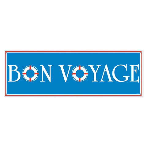 Bon Voyage Sign Banner, Size 5' x 21"