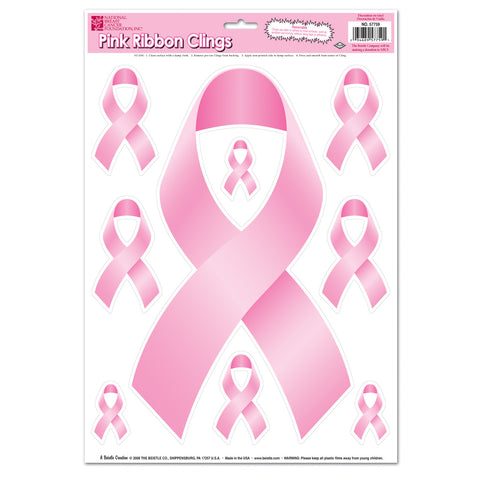 Pink Ribbon Adherivos, Size 12" x 17" Sh