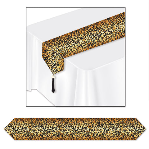 Printed Leopard Print Table Runner, Size 11" x 6'