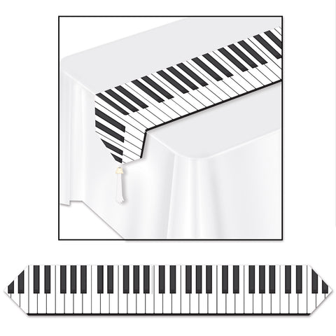Printed Piano Keyboard Table Runner, Size 11" x 6'
