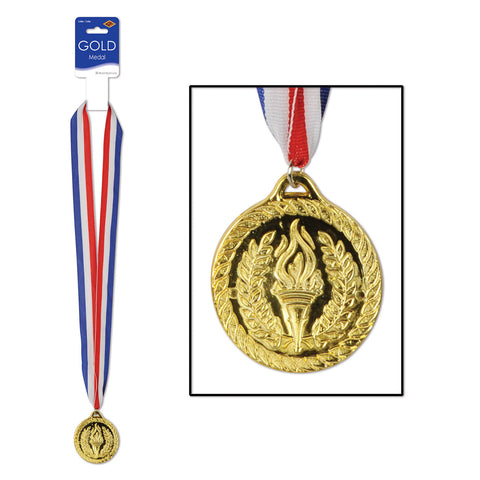 Gold Medal w/Ribbon, Size 30" w/2" Medal