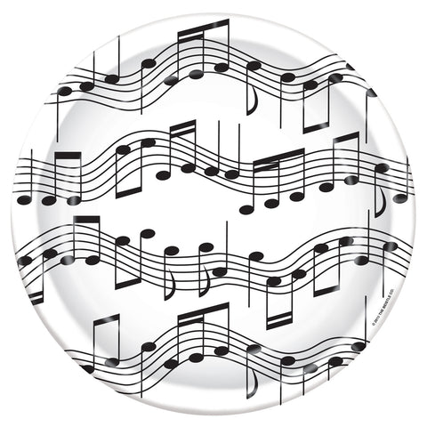 Musical Notes Plates, Size 9"