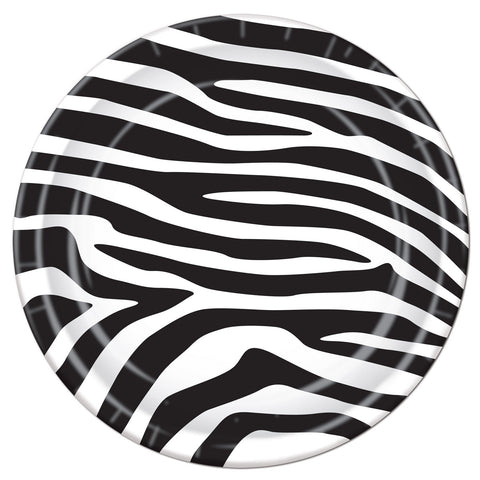 Zebra Print Plates, Size 9"