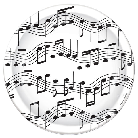 Musical Notes Plates, Size 7"
