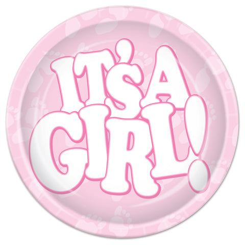 It's A Girl! Plates, Size 7"