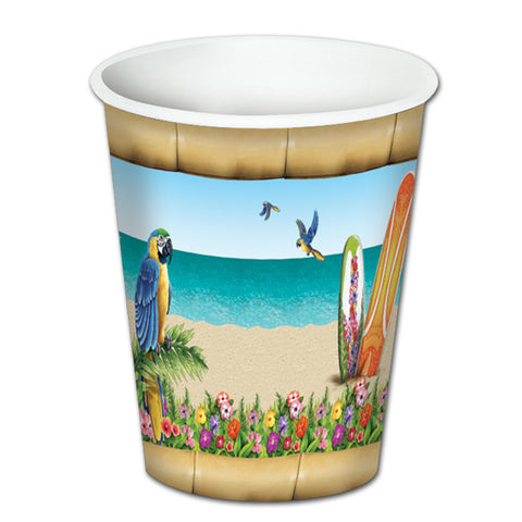 Paradise Beverage Cups, Size 8 Oz