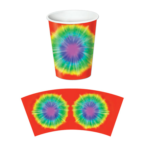 Tie-Dyed Beverage Cups, Size 9 Oz