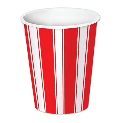 Red & White Stripes Beverage Cups, Size 9 Oz