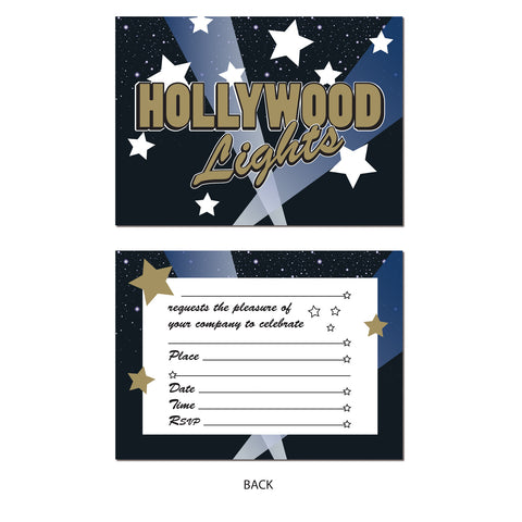 Hollywood Lights Invitaciones, Size 4" x 5½"