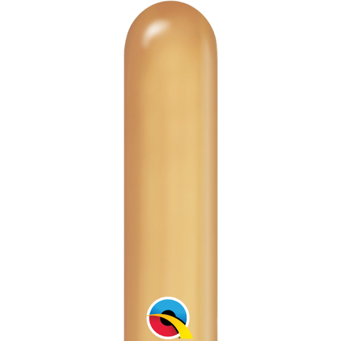 Globos Largos 260Q "Chrome Latex Oro (Gold) pk. 100 un.