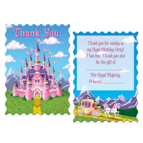 Princess Party Thank You Notes, Size 4" x 5½"