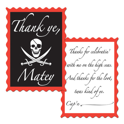 Pirate Thank You Notes, Size 4" x 5½"