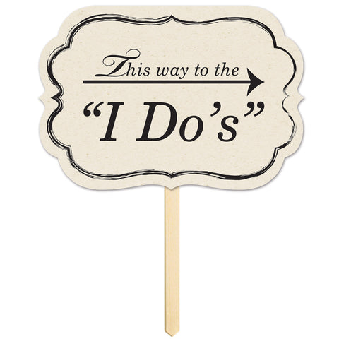 This Way To The  I Do's  Yard Sign, Size 10" x 14½"