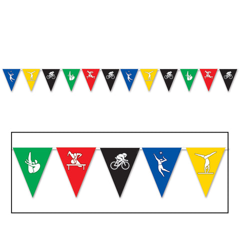 Summer Sports Pennant Banner, Size 11" x 12'