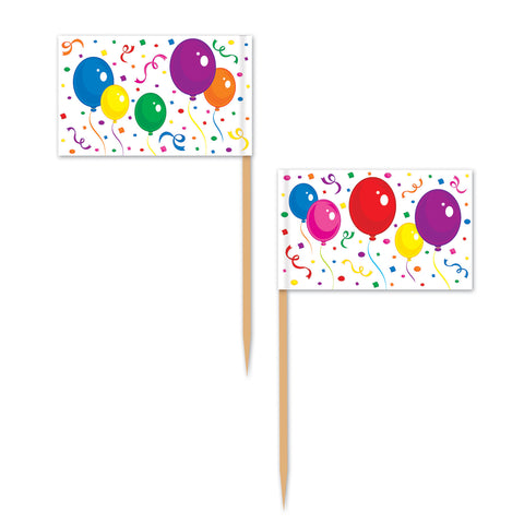 Balloons & Confetti Picks, Size 2½"