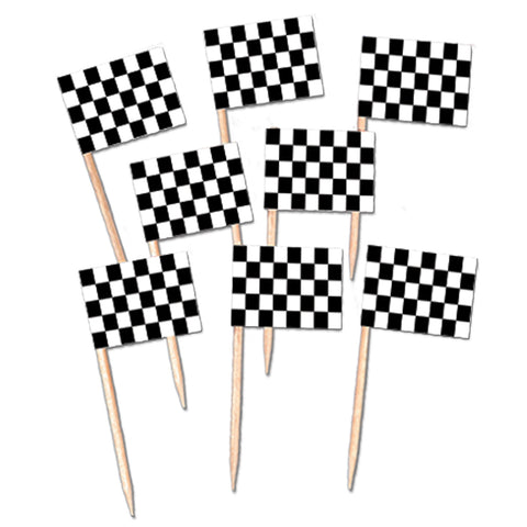 Checkered Flag Picks, Size 2½"