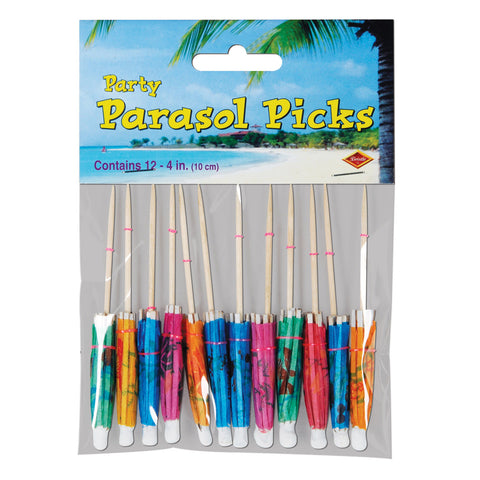 Pkgd Party Parasol Picks, Size 4"