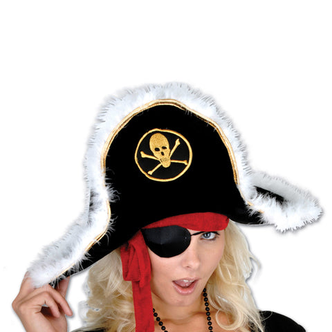 Plush Pirate Captain's Hat - Adult