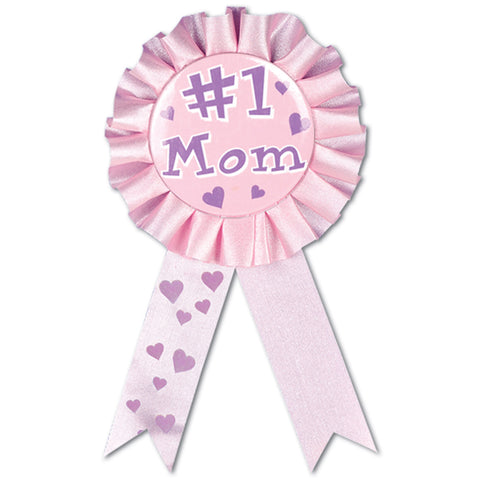 #1 Mom Award Ribbon, Size 3¾" x 6½"