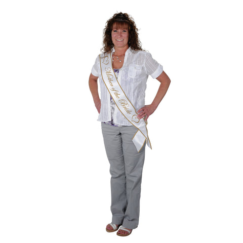 Mother Of The Bride Satin Sash, Size 33" x 4"