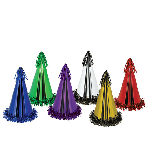 Fringed Foil Party Sombreritos, Size 12½"