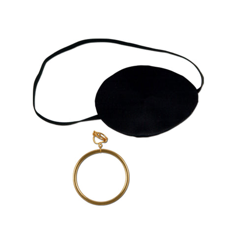 Pirate Eye Patch w/Plastic Earring, Size 2½"