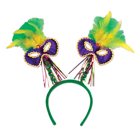 Mardi Gras Mask w/Feathers Boppers