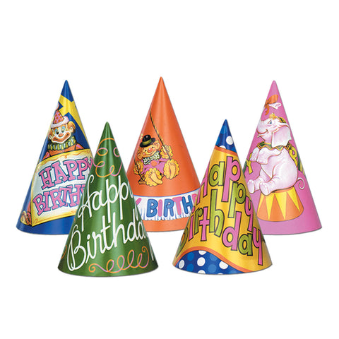 Happy Birthday Cone Sombreritos, Size 6½"