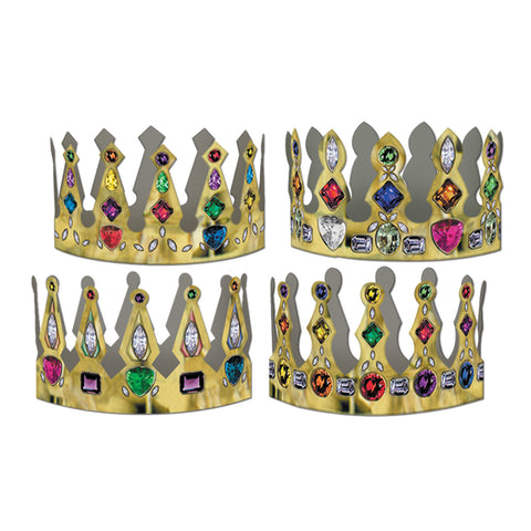 Printed Jeweled Crowns, Size 4"