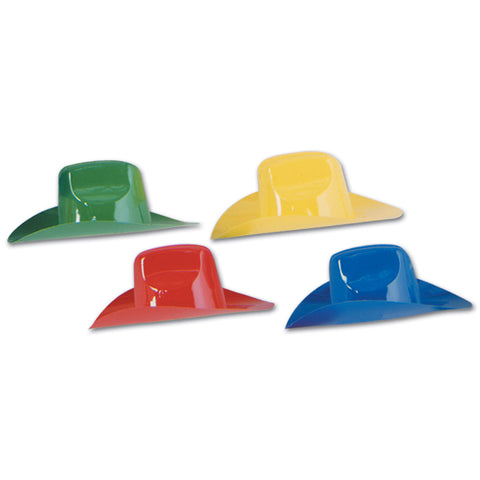 Miniature Plastic Cowboy Sombreritos, Size 8½" x 3½"