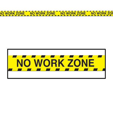 No Work Zone Party Tape, Size 3" x 20'