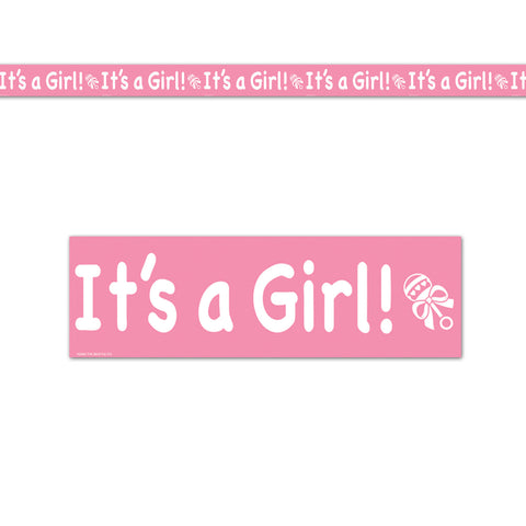 It's A Girl! Party Tape, Size 3" x 20'