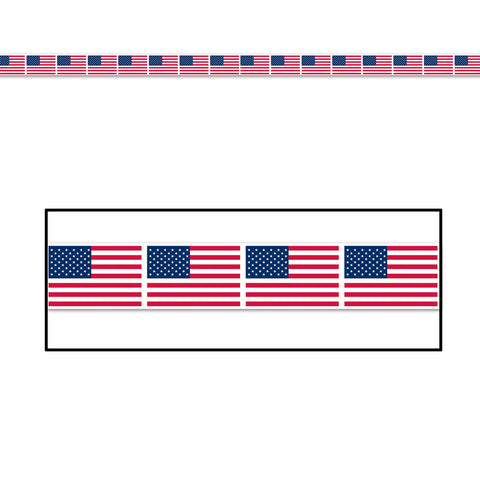American Flag Party Tape, Size 3" x 20'