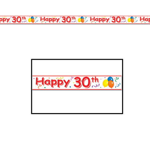 Happy  30th  Birthday Party Tape, Size 3" x 20'