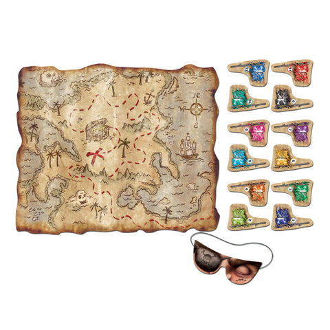 Pirate Treasure Map Party Game, Size 15¼" x 18½"