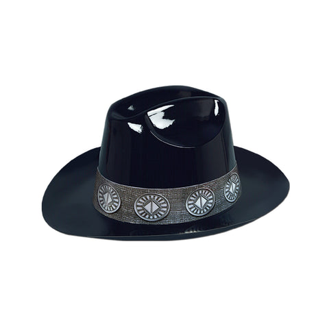 Black Plastic Cowboy Hat