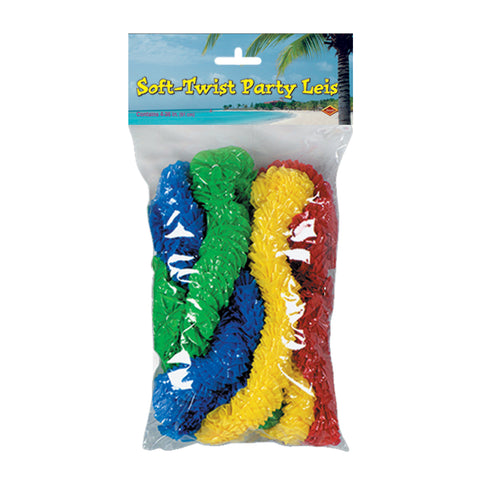 Pkgd Soft-Twist Party Leis Hawaiano, Size 1½" x 36"