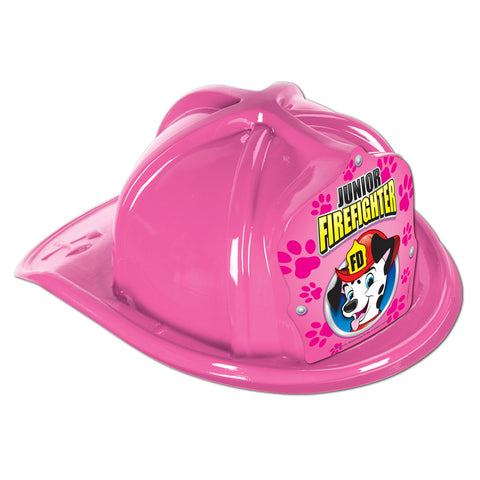 Pink Plastic Jr Firefighter Hat