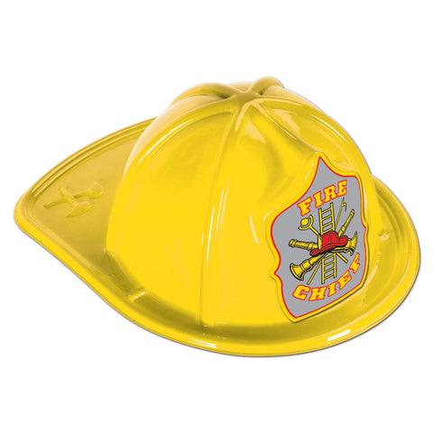 Yellow Plastic Fire Chief Hat