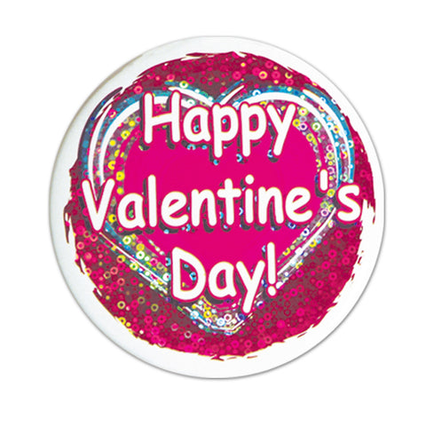 Happy Valentine's Day! Button, Size 3½"